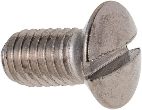 Value Collection - M5x0.80 Metric Coarse, 10mm OAL Slotted Drive Machine Screw - Oval Head, Grade 316 & A4 Stainless Steel, Uncoated, Without Washer - Industrial Tool & Supply