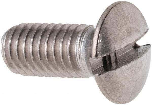 Value Collection - M5x0.80 Metric Coarse, 12mm OAL Slotted Drive Machine Screw - Oval Head, Grade 316 & A4 Stainless Steel, Uncoated, Without Washer - Industrial Tool & Supply
