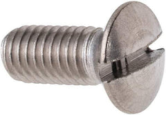 Value Collection - M5x0.80 Metric Coarse, 12mm OAL Slotted Drive Machine Screw - Oval Head, Grade 316 & A4 Stainless Steel, Uncoated, Without Washer - Industrial Tool & Supply