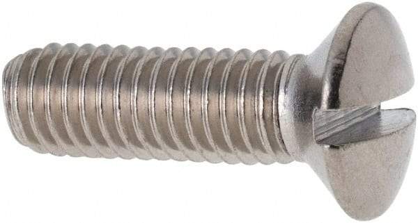 Value Collection - M5x0.80 Metric Coarse, 16mm OAL Slotted Drive Machine Screw - Oval Head, Grade 316 & A4 Stainless Steel, Uncoated, Without Washer - Industrial Tool & Supply