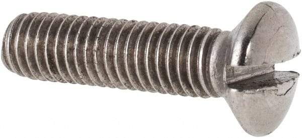Value Collection - M5x0.80 Metric Coarse, 20mm OAL Slotted Drive Machine Screw - Oval Head, Grade 316 & A4 Stainless Steel, Uncoated, Without Washer - Industrial Tool & Supply
