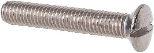 Value Collection - M5x0.80 Metric Coarse, 30mm OAL Slotted Drive Machine Screw - Oval Head, Grade 316 & A4 Stainless Steel, Uncoated, Without Washer - Industrial Tool & Supply