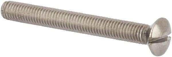 Value Collection - M5x0.80 Metric Coarse, 45mm OAL Slotted Drive Machine Screw - Oval Head, Grade 316 & A4 Stainless Steel, Uncoated, Without Washer - Industrial Tool & Supply