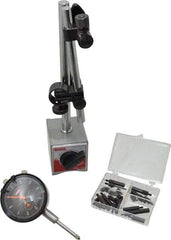 SPI - 0.001" Graduation, 0-100 Dial Reading, Dial Indicator & Base Kit - 63mm Base Length x 50mm Base Width x 55mm Base Height, 2" Dial Diam - Industrial Tool & Supply