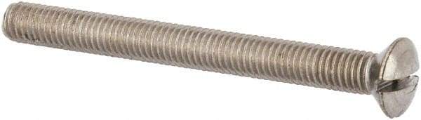 Value Collection - M5x0.80 Metric Coarse, 50mm OAL Slotted Drive Machine Screw - Oval Head, Grade 316 & A4 Stainless Steel, Uncoated, Without Washer - Industrial Tool & Supply