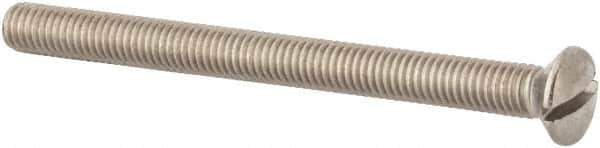 Value Collection - M5x0.80 Metric Coarse, 60mm OAL Slotted Drive Machine Screw - Oval Head, Grade 316 & A4 Stainless Steel, Uncoated, Without Washer - Industrial Tool & Supply
