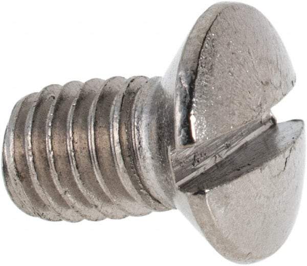 Value Collection - M6x1.00 Metric Coarse, 10mm OAL Slotted Drive Machine Screw - Oval Head, Grade 316 & A4 Stainless Steel, Uncoated, Without Washer - Industrial Tool & Supply