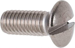Value Collection - M6x1.00 Metric Coarse, 16mm OAL Slotted Drive Machine Screw - Oval Head, Grade 316 & A4 Stainless Steel, Uncoated, Without Washer - Industrial Tool & Supply