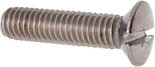 Value Collection - M6x1.00 Metric Coarse, 25mm OAL Slotted Drive Machine Screw - Oval Head, Grade 316 & A4 Stainless Steel, Uncoated, Without Washer - Industrial Tool & Supply
