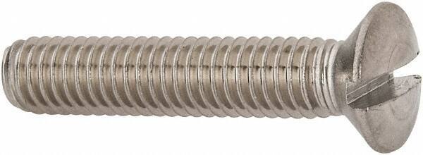 Value Collection - M6x1.00 Metric Coarse, 30mm OAL Slotted Drive Machine Screw - Oval Head, Grade 316 & A4 Stainless Steel, Uncoated, Without Washer - Industrial Tool & Supply