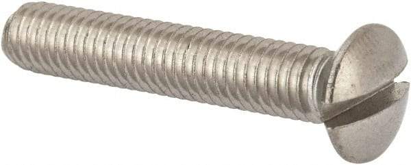 Value Collection - M6x1.00 Metric Coarse, 35mm OAL Slotted Drive Machine Screw - Oval Head, Grade 316 & A4 Stainless Steel, Uncoated, Without Washer - Industrial Tool & Supply