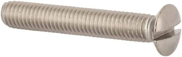 Value Collection - M6x1.00 Metric Coarse, 40mm OAL Slotted Drive Machine Screw - Oval Head, Grade 316 & A4 Stainless Steel, Uncoated, Without Washer - Industrial Tool & Supply