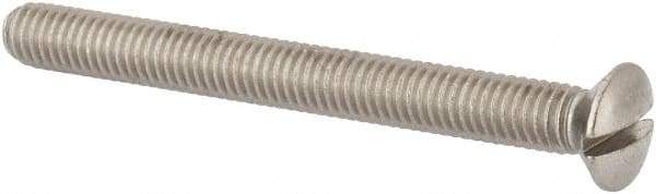 Value Collection - M6x1.00 Metric Coarse, 60mm OAL Slotted Drive Machine Screw - Oval Head, Grade 316 & A4 Stainless Steel, Uncoated, Without Washer - Industrial Tool & Supply