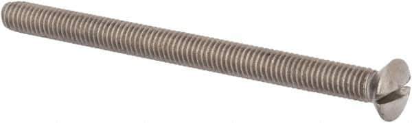 Value Collection - M6x1.00 Metric Coarse, 80mm OAL Slotted Drive Machine Screw - Oval Head, Grade 316 & A4 Stainless Steel, Uncoated, Without Washer - Industrial Tool & Supply