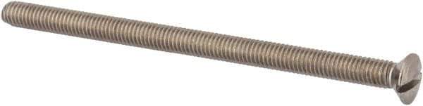 Value Collection - M6x1.00 Metric Coarse, 100mm OAL Slotted Drive Machine Screw - Oval Head, Grade 316 & A4 Stainless Steel, Uncoated, Without Washer - Industrial Tool & Supply