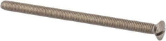 Value Collection - M6x1.00 Metric Coarse, 100mm OAL Slotted Drive Machine Screw - Oval Head, Grade 316 & A4 Stainless Steel, Uncoated, Without Washer - Industrial Tool & Supply