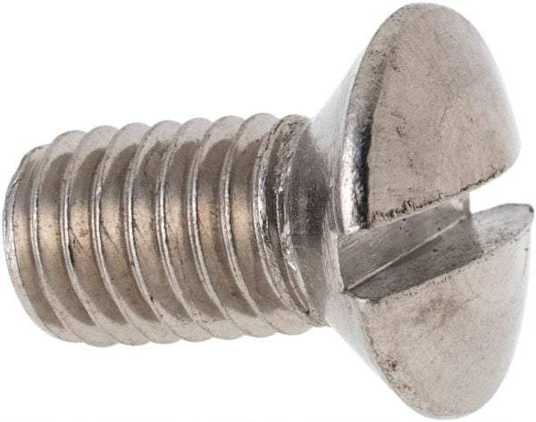 Value Collection - M8x1.25 Metric Coarse, 16mm OAL Slotted Drive Machine Screw - Oval Head, Grade 316 & A4 Stainless Steel, Uncoated, Without Washer - Industrial Tool & Supply
