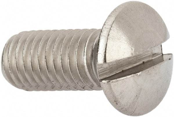 Value Collection - M8x1.25 Metric Coarse, 20mm OAL Slotted Drive Machine Screw - Oval Head, Grade 316 & A4 Stainless Steel, Uncoated, Without Washer - Industrial Tool & Supply