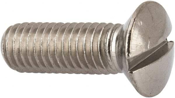 Value Collection - M8x1.25 Metric Coarse, 25mm OAL Slotted Drive Machine Screw - Oval Head, Grade 316 & A4 Stainless Steel, Uncoated, Without Washer - Industrial Tool & Supply
