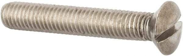 Value Collection - M8x1.25 Metric Coarse, 50mm OAL Slotted Drive Machine Screw - Oval Head, Grade 316 & A4 Stainless Steel, Uncoated, Without Washer - Industrial Tool & Supply