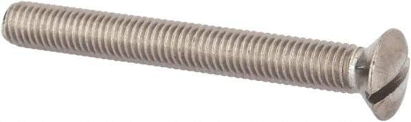 Value Collection - M8x1.25 Metric Coarse, 70mm OAL Slotted Drive Machine Screw - Oval Head, Grade 316 & A4 Stainless Steel, Uncoated, Without Washer - Industrial Tool & Supply