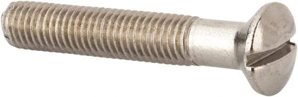 Value Collection - M10x1.50 Metric Coarse, 60mm OAL Slotted Drive Machine Screw - Oval Head, Grade 316 & A4 Stainless Steel, Uncoated, Without Washer - Industrial Tool & Supply