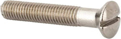 Value Collection - M10x1.50 Metric Coarse, 60mm OAL Slotted Drive Machine Screw - Oval Head, Grade 316 & A4 Stainless Steel, Uncoated, Without Washer - Industrial Tool & Supply