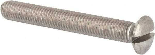Value Collection - M10x1.50 Metric Coarse, 80mm OAL Slotted Drive Machine Screw - Oval Head, Grade 316 & A4 Stainless Steel, Uncoated, Without Washer - Industrial Tool & Supply
