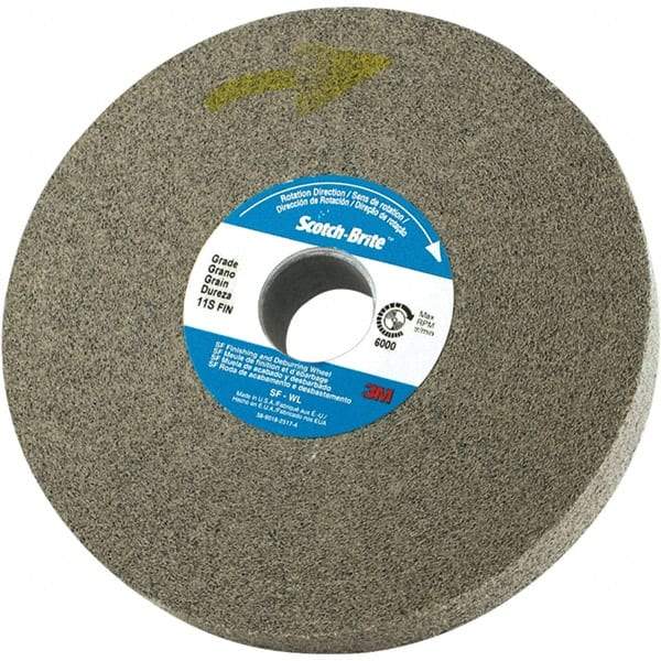 3M - 6" Diam, 0.37" Face Width, 1" Center Hole, Fine Grade, Silicon Carbide Deburring Wheel - Convolute, Density 8 Grade - Industrial Tool & Supply