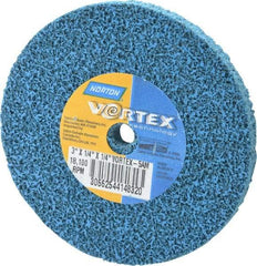 Norton - 3" Diam, 1/4" Face Width, 1/4" Center Hole, Medium Grade, Aluminum Oxide Deburring Wheel - Unitized, Medium Density 5 Grade - Industrial Tool & Supply