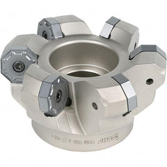 Iscar - 30 Inserts, 80mm Cut Diam, 32mm Arbor Diam, 70mm Max Depth of Cut, Indexable Square-Shoulder Face Mill - 0° Lead Angle, 111mm High, T490 LN.. Insert Compatibility, Through Coolant, Series Helitang - Industrial Tool & Supply