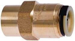 Watts - 1/2" Outside Diam, Lead Free Brass Push-to-Connect Tube Female Connector - 250 Max psi, Push-Fit Connection, EPDM O-Ring, Lead-Free - Industrial Tool & Supply