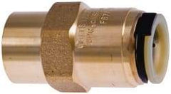 Watts - 1/2" Outside Diam, Lead Free Brass Push-to-Connect Tube Female Connector - 250 Max psi, Push-Fit Connection, EPDM O-Ring, Lead-Free - Industrial Tool & Supply