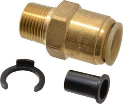 Watts - 1/2" Outside Diam, 1/2 NPT, Lead Free Brass Push-to-Connect Tube Male Connector - 250 Max psi, Tube to Male NPT Connection, EPDM O-Ring, Lead-Free - Industrial Tool & Supply