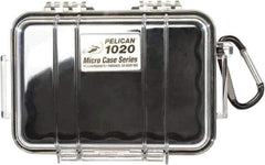 Pelican Products, Inc. - 4-3/4" Wide x 2-1/8" High, Clamshell Hard Case - Clear/Black, Polycarbonate - Industrial Tool & Supply