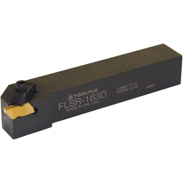 Tool-Flo - External Thread, Right Hand Cut, 1" Shank Width x 1" Shank Height Indexable Threading Toolholder - 5" OAL, FL 3R Insert Compatibility, FLS Toolholder, Series Flo-Lock - Industrial Tool & Supply