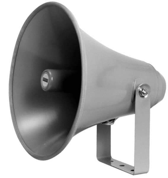 Speco - 75 Max Watt, 15 Inch Diameter, Round Aluminum Standard Horn and Speaker - Weather and Waterproof, 13 Inch Deep - Industrial Tool & Supply
