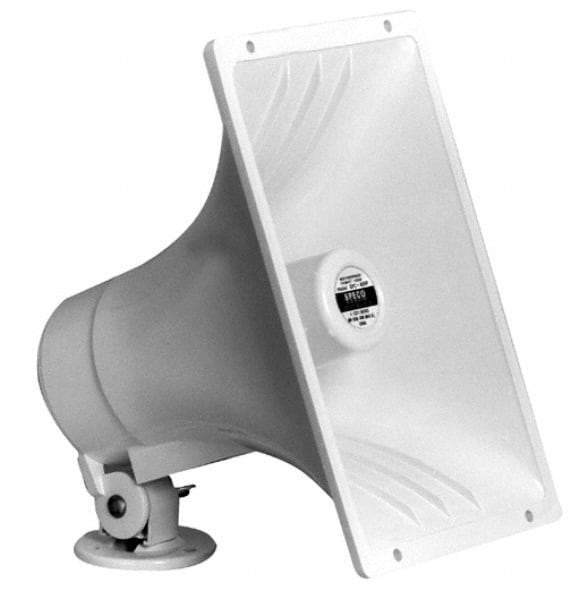 Speco - 40 Max Watt, Rectangular Plastic Standard Horn and Speaker - Weather and Waterproof, 9 Inch Deep - Industrial Tool & Supply