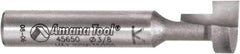 Amana Tool - 3/8" Cut Diam, 3/8" Length of Cut, 1 Flute Keyhole Edge Profile Router Bit - Carbide-Tipped, 1/4" Shank Diam, 1-1/2" OAL, Uncoated - Industrial Tool & Supply