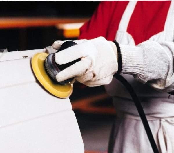 Norton - 5" Diam, 220 Grit Aluminum Oxide Adhesive PSA Disc - Super Fine Grade, Gold, C Weighted Backing, Flexible - Industrial Tool & Supply