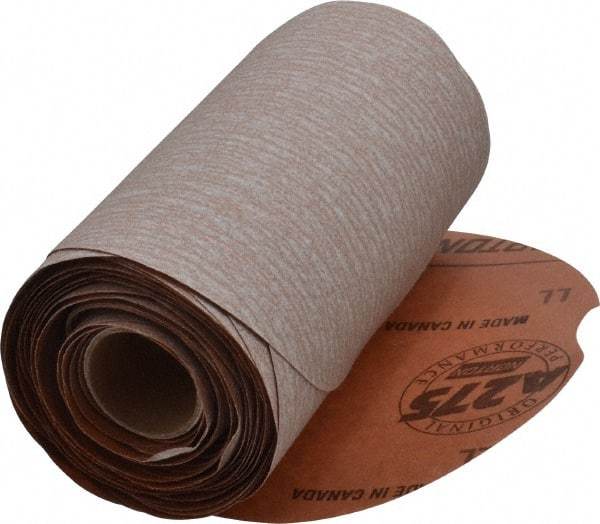 Norton - 5" Diam, 320 Grit Aluminum Oxide Adhesive PSA Disc - Very Fine Grade, Natural, B Weighted Backing, Flexible - Industrial Tool & Supply