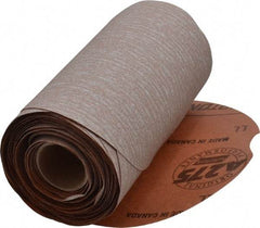 Norton - 5" Diam, 320 Grit Aluminum Oxide Adhesive PSA Disc - Very Fine Grade, Natural, B Weighted Backing, Flexible - Industrial Tool & Supply