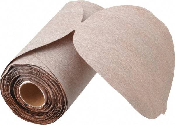 Norton - 5" Diam, 240 Grit Aluminum Oxide Adhesive PSA Disc - Very Fine Grade, Natural, B Weighted Backing, Flexible - Industrial Tool & Supply