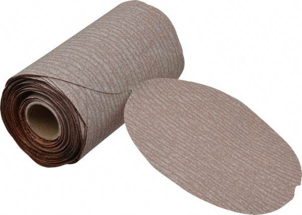 Norton - 5" Diam, 220 Grit Aluminum Oxide Adhesive PSA Disc - Fine Grade, Natural, B Weighted Backing, Flexible - Industrial Tool & Supply