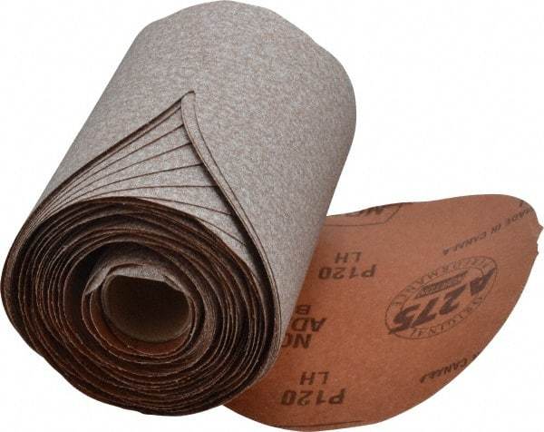 Norton - 5" Diam, 120 Grit Aluminum Oxide Adhesive PSA Disc - Medium Grade, Natural, B Weighted Backing, Flexible - Industrial Tool & Supply