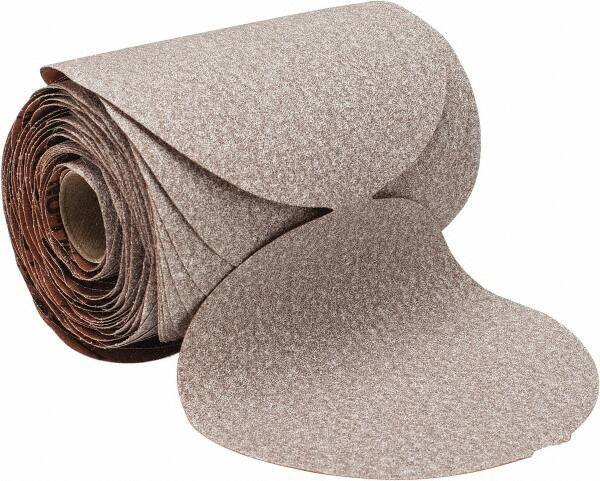 Norton - 5" Diam, 100 Grit Aluminum Oxide Adhesive PSA Disc - Medium Grade, Natural, B Weighted Backing, Flexible - Industrial Tool & Supply