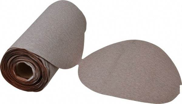 Norton - 6" Diam, 240 Grit Aluminum Oxide Adhesive PSA Disc - Very Fine Grade, Natural, B Weighted Backing, Flexible - Industrial Tool & Supply