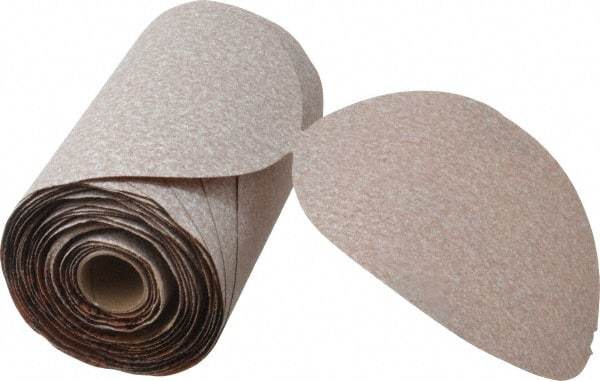 Norton - 6" Diam, 120 Grit Aluminum Oxide Adhesive PSA Disc - Medium Grade, Natural, B Weighted Backing, Flexible - Industrial Tool & Supply