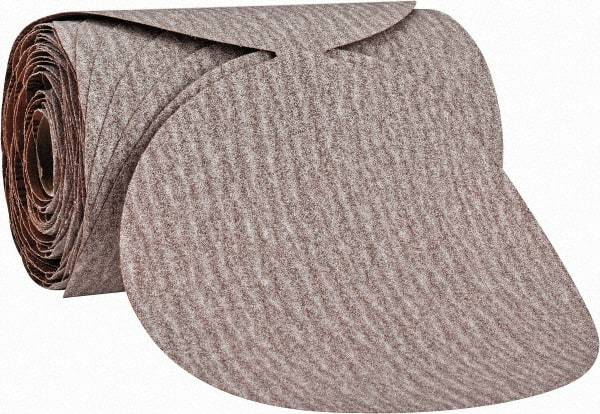 Norton - 6" Diam, 100 Grit Aluminum Oxide Adhesive PSA Disc - Medium Grade, Natural, B Weighted Backing, Flexible - Industrial Tool & Supply