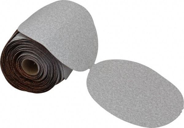 Norton - 6" Diam, 80 Grit Aluminum Oxide Adhesive PSA Disc - Coarse Grade, Natural, B Weighted Backing, Flexible - Industrial Tool & Supply